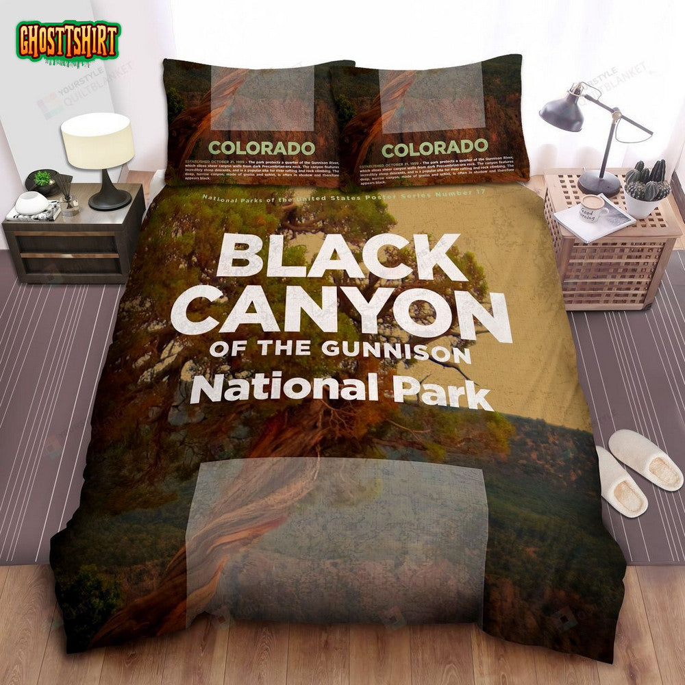 Colorado Black Canyon National Park Poster Bed Sheets Spread Comforter Duvet Cover Bedding Set