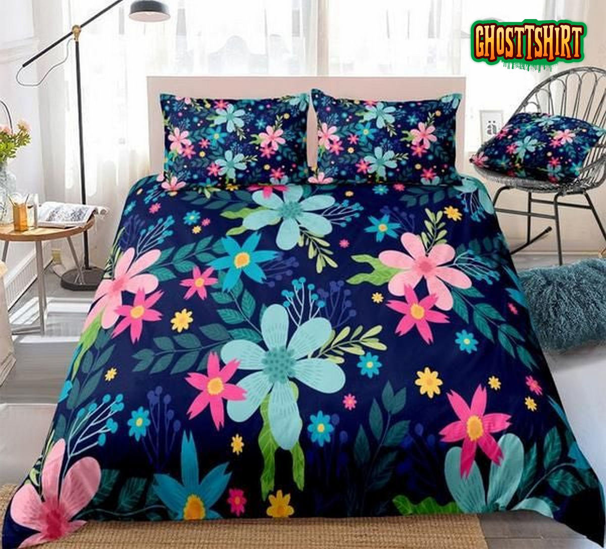 Colorful Flower Bed Sheets Duvet Cover Bedding Set