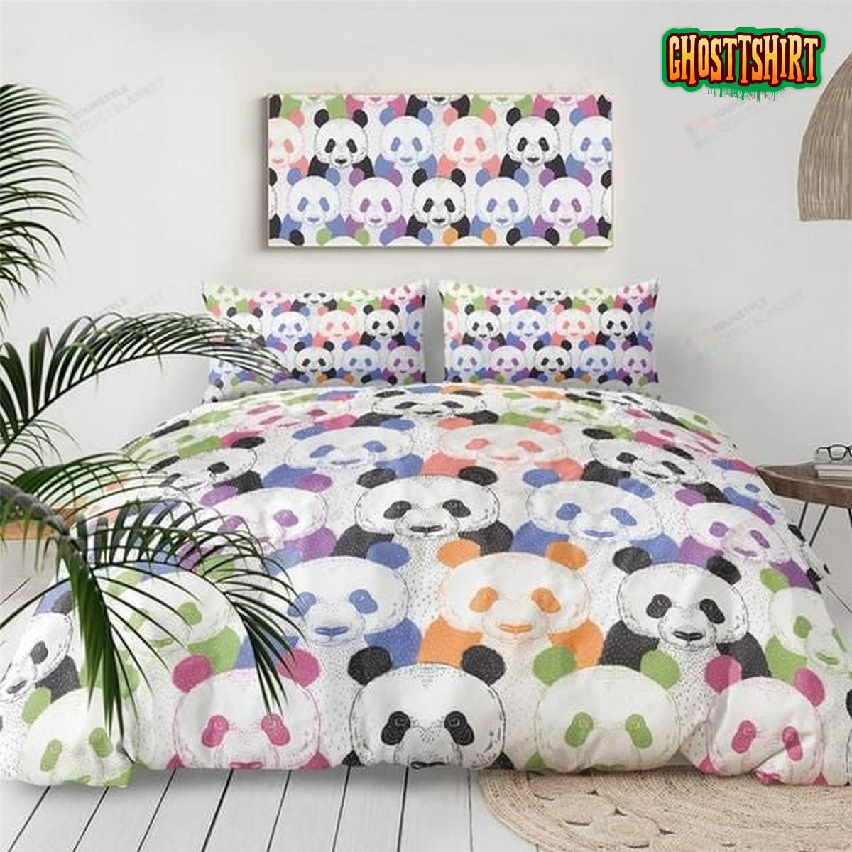 Colorful Panda Bed Sheets Spread Duvet Cover Bedding Set