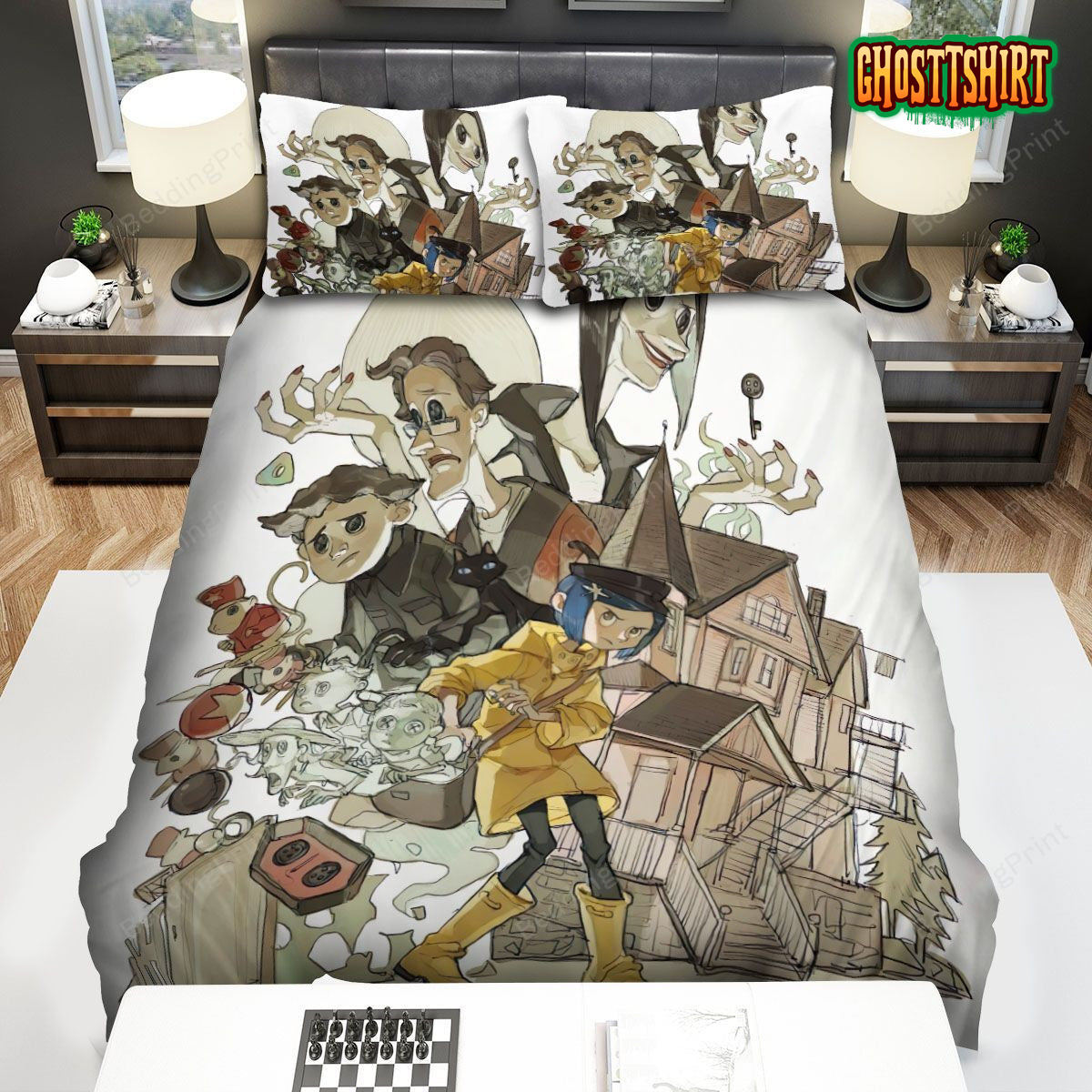 Coraline Characters And House Art Bed Sheets Duvet Cover Bedding Set