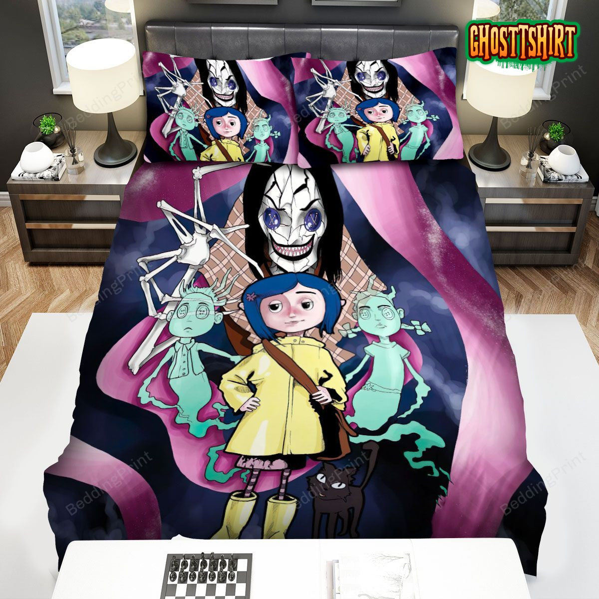 Coraline With The Other Mother Art Bed Sheets Duvet Cover Bedding Set