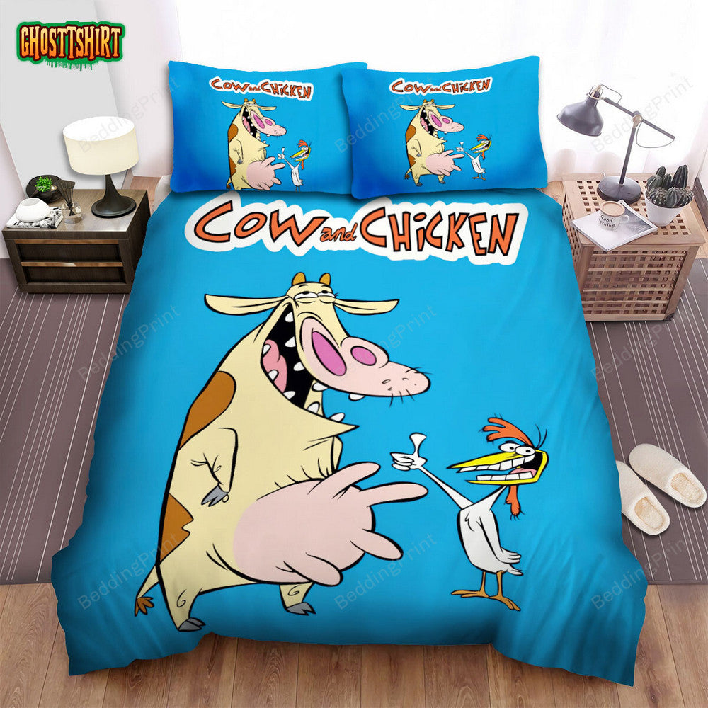 Cow And Chicken The Poster Bed Sheets Spread Duvet Cover Bedding Set