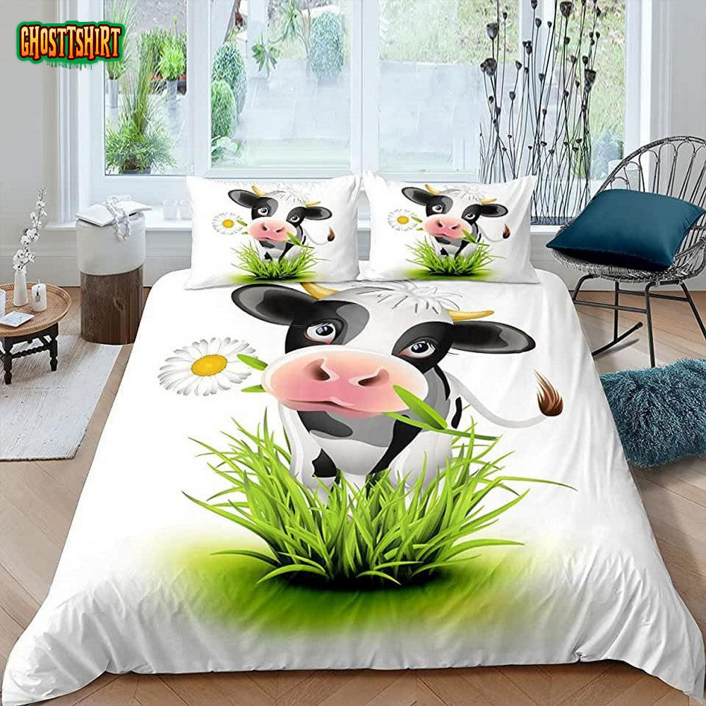 Cow Cartoon Pattern Bedding Set