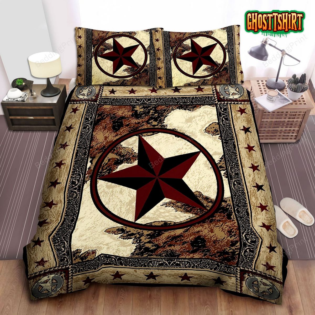 Cowboy Retro Texas Star Bed Sheets Duvet Cover Bedding Set