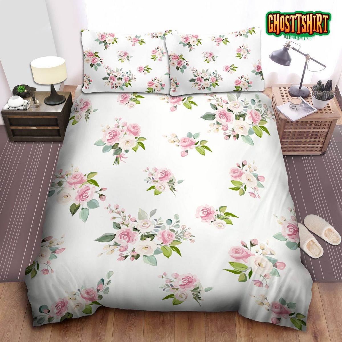 Cozy Line Home Fashions Romantic Pink Peony Flora Bed Sheets Duvet Cover Bedding Set