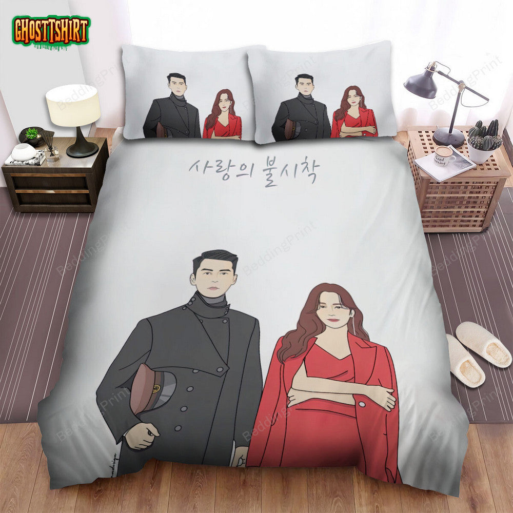 Crash Landing On You (2019–2020) Movie Illustration 3 Bed Sheets Duvet Cover Bedding Set
