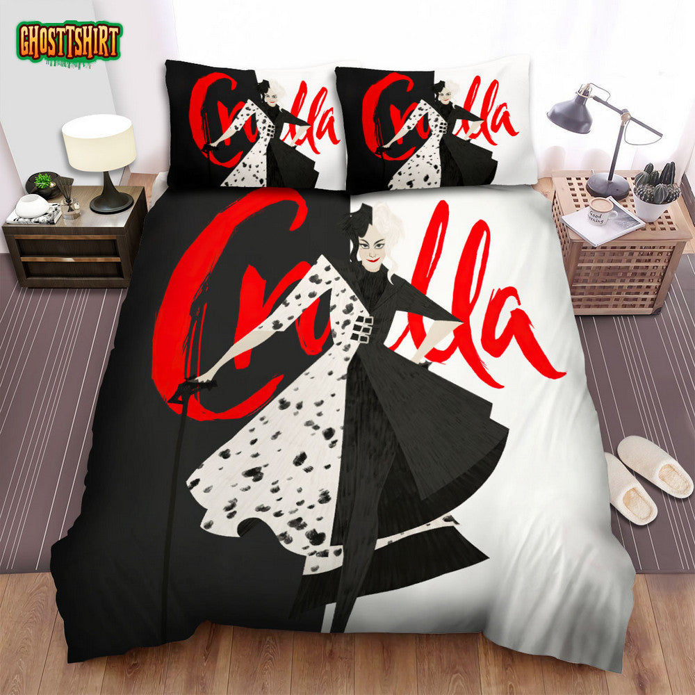 Cruella Movie Art 4 Bed Sheets Spread Comforter Duvet Cover Bedding Set