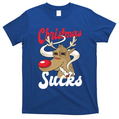 Christmas Sucks Funny Stoner Weedhead Pothead Xmas Design Gift T-Shirt