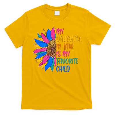 Colorful Sunflower My Daughter In Law Is My Favorite Child T-Shirt