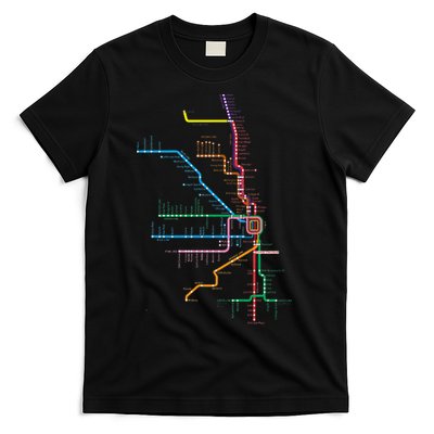 Chicago Trains Map T-Shirt