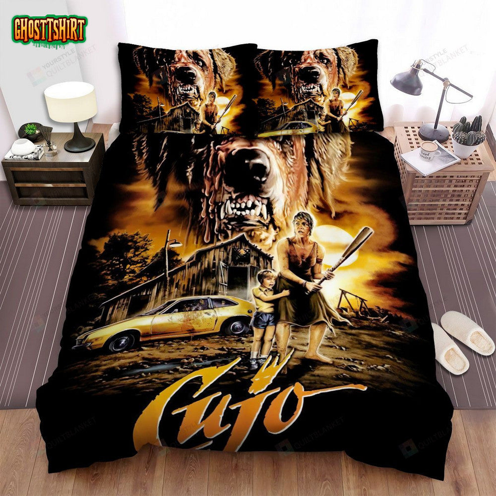 Cujo Movie Poster 2 Bed Sheets Spread Comforter Duvet Cover Bedding Set
