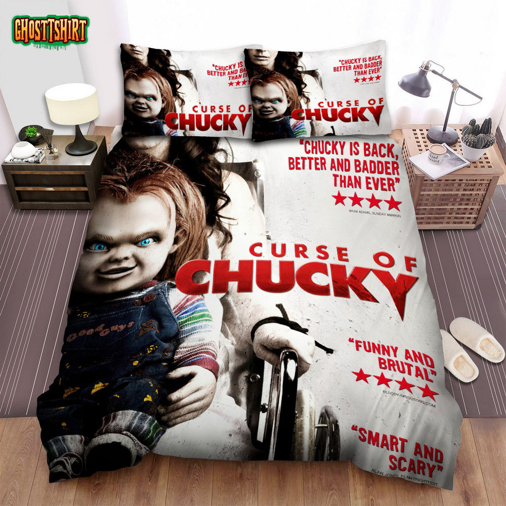 Cult Of Chucky Movie Poster 3 Bed Sheets Spread Comforter Duvet Cover Bedding Set