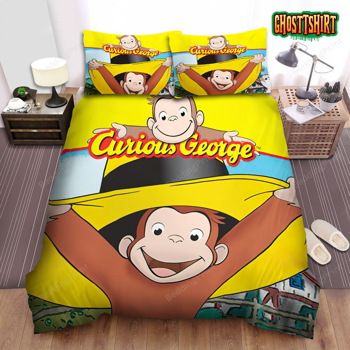 Curious George The Poster Bed Sheets Spread Duvet Cover Bedding Set