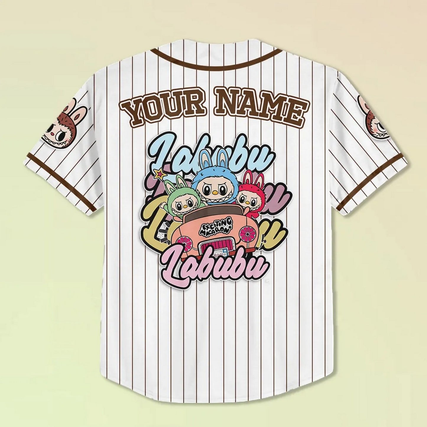 Custom Name And Number Labubu Brown Baseball Jersey