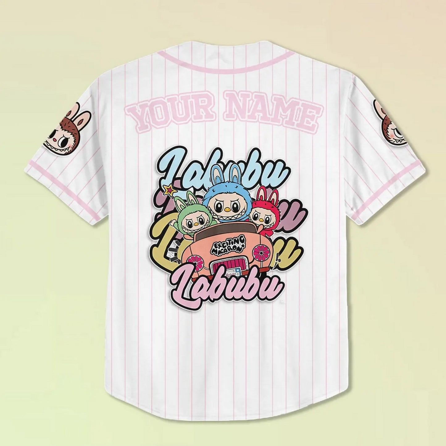 Custom Name And Number Labubu Cute Girl Pink Baseball Jersey