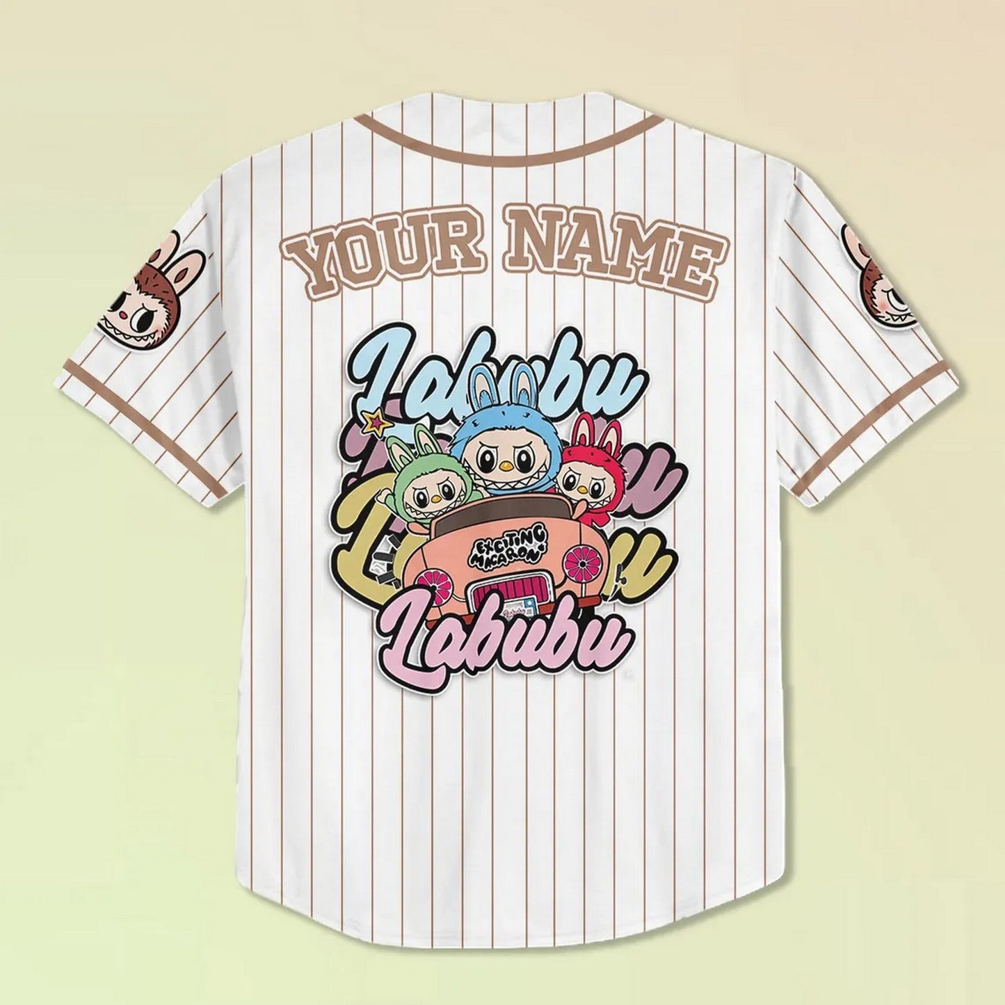 Custom Name And Number Labubu White Baseball Jersey