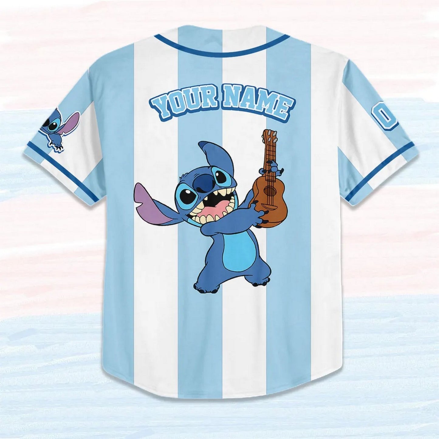 Custom Name And Number Stitch Play Ghita Blue Baseball Jersey