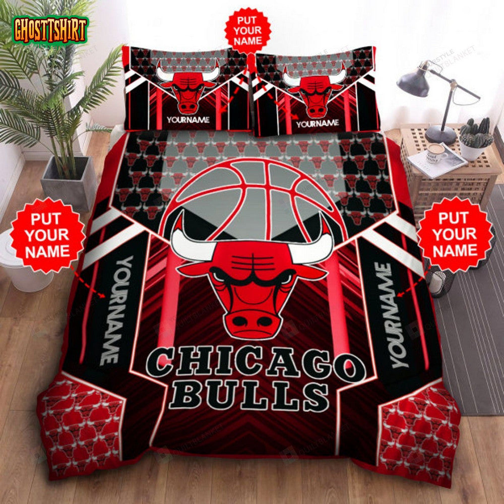 Custom Name Chicago Bulls Bedding Set