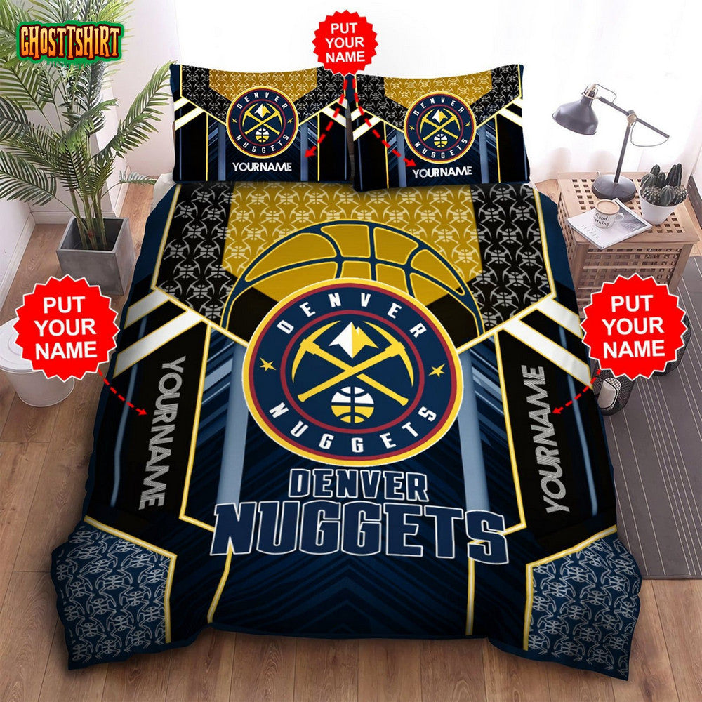 Custom Name Denver Nuggets Bedding Set
