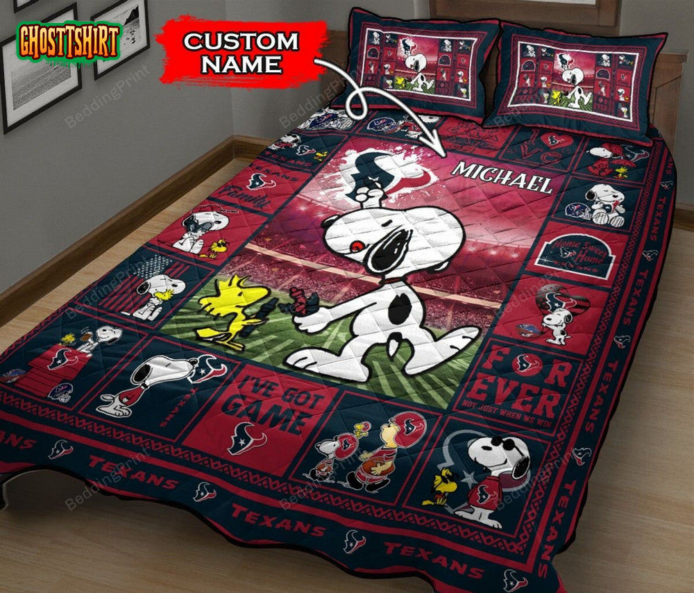 Custom Name Houston Texans Bedding Set