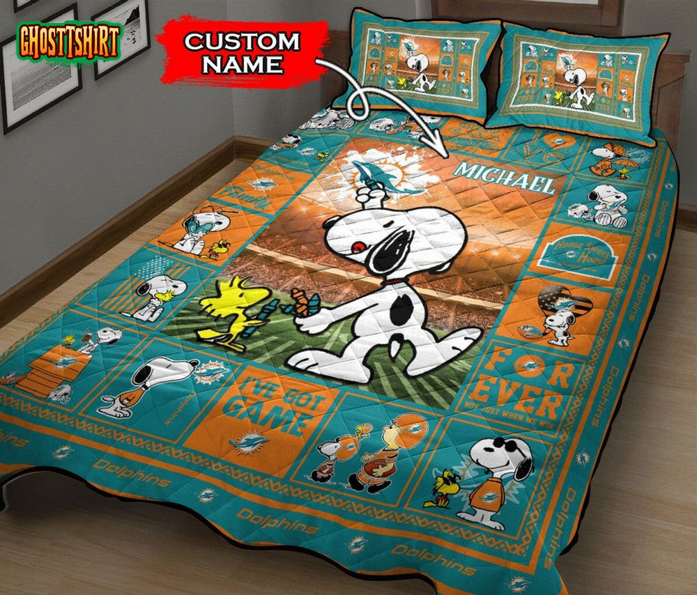Custom Name Miami Dolphins Bedding Set Ver 1