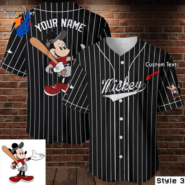 Personalized Mickey Mouse Disney Baseball Jersey - Custom Name & Authentic Design - Bafud