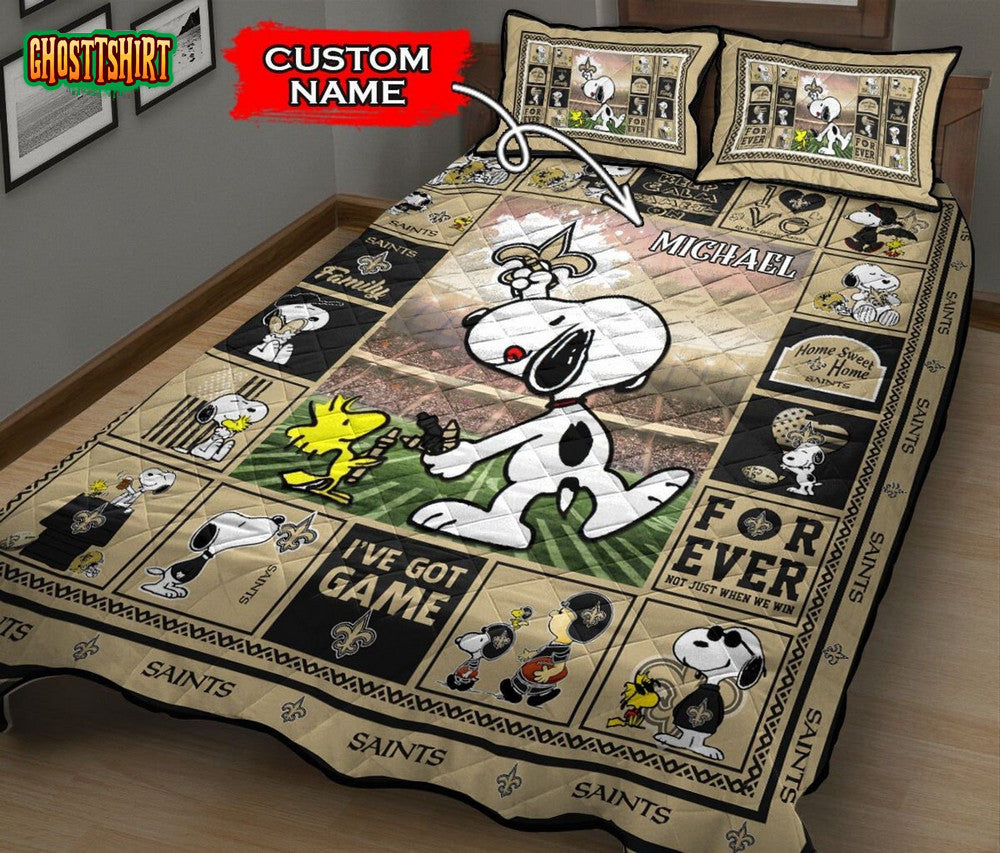 Custom Name New Orleans Saints Bedding Set Ver 1
