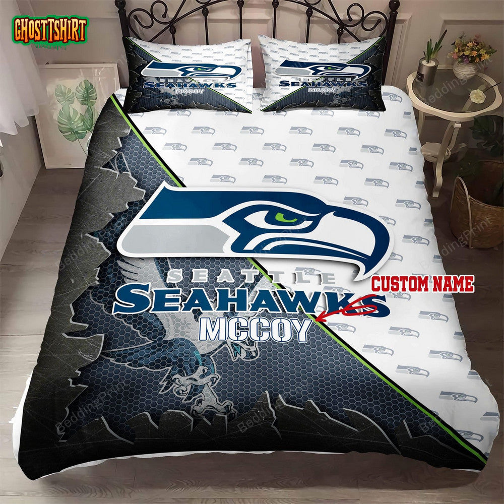 Custom Name Seattle Seahawks Bedding Set