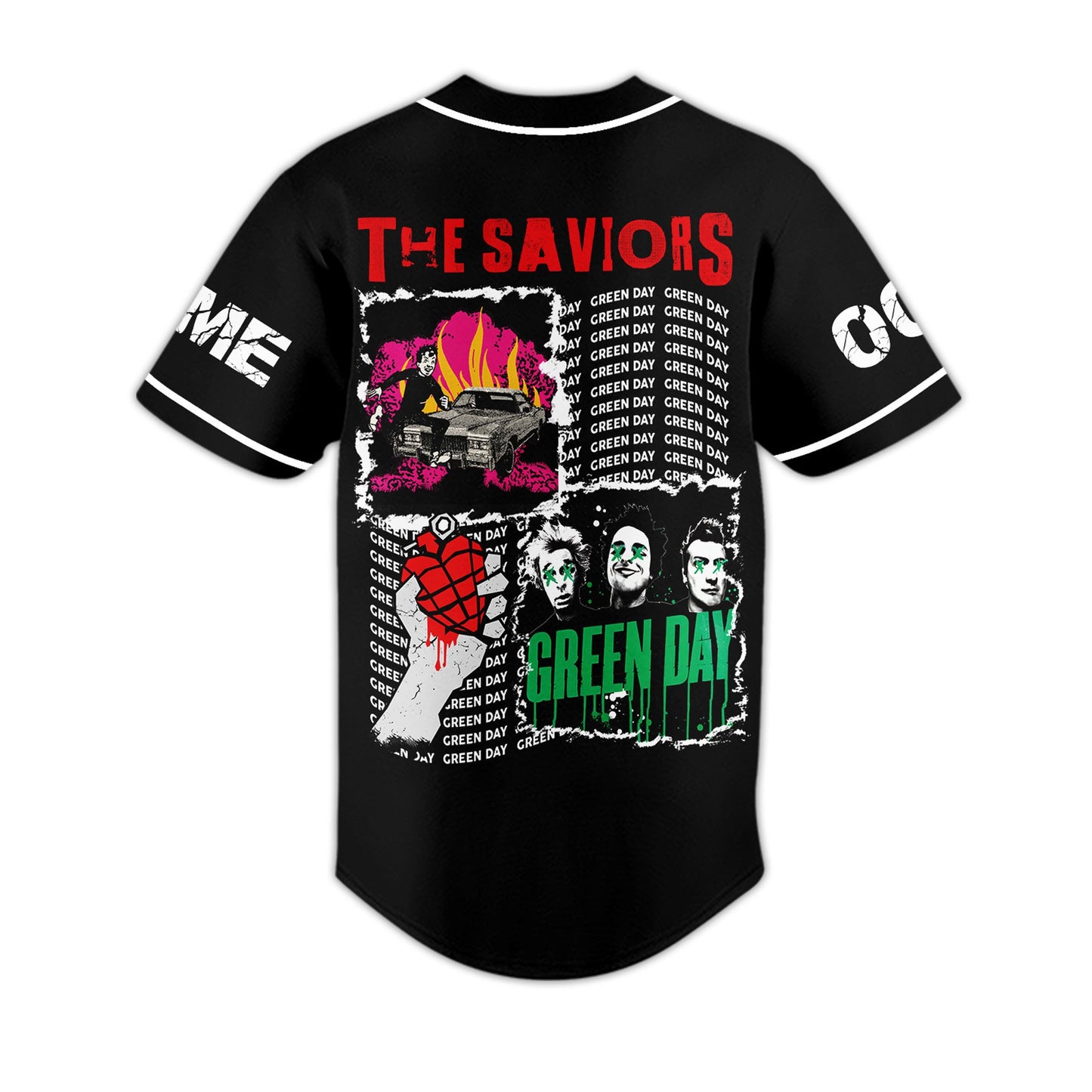 Customized Fierce The Saviors Green Day Baseball Jersey