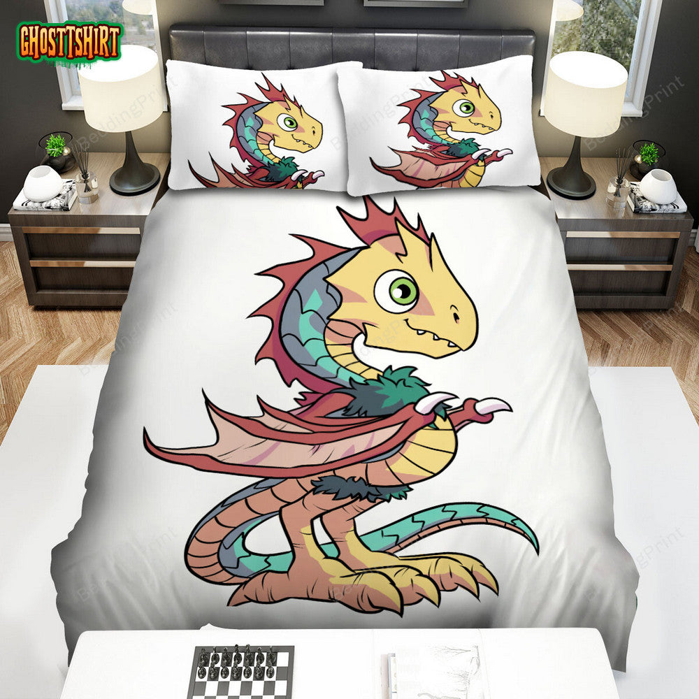 Cute Basilisk Cartoon Illustration Bed Sheets Spread Duvet Cover Bedding Set