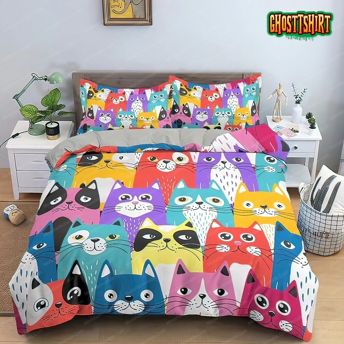 Cute Funny Cats Kids Toddler Bedding Set