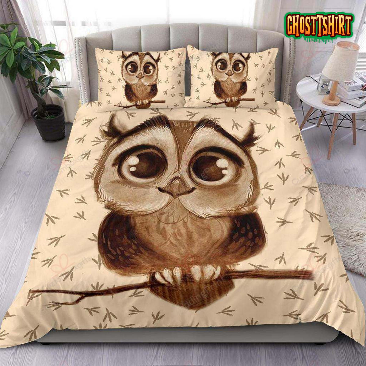 Cute Owl Bedding Set