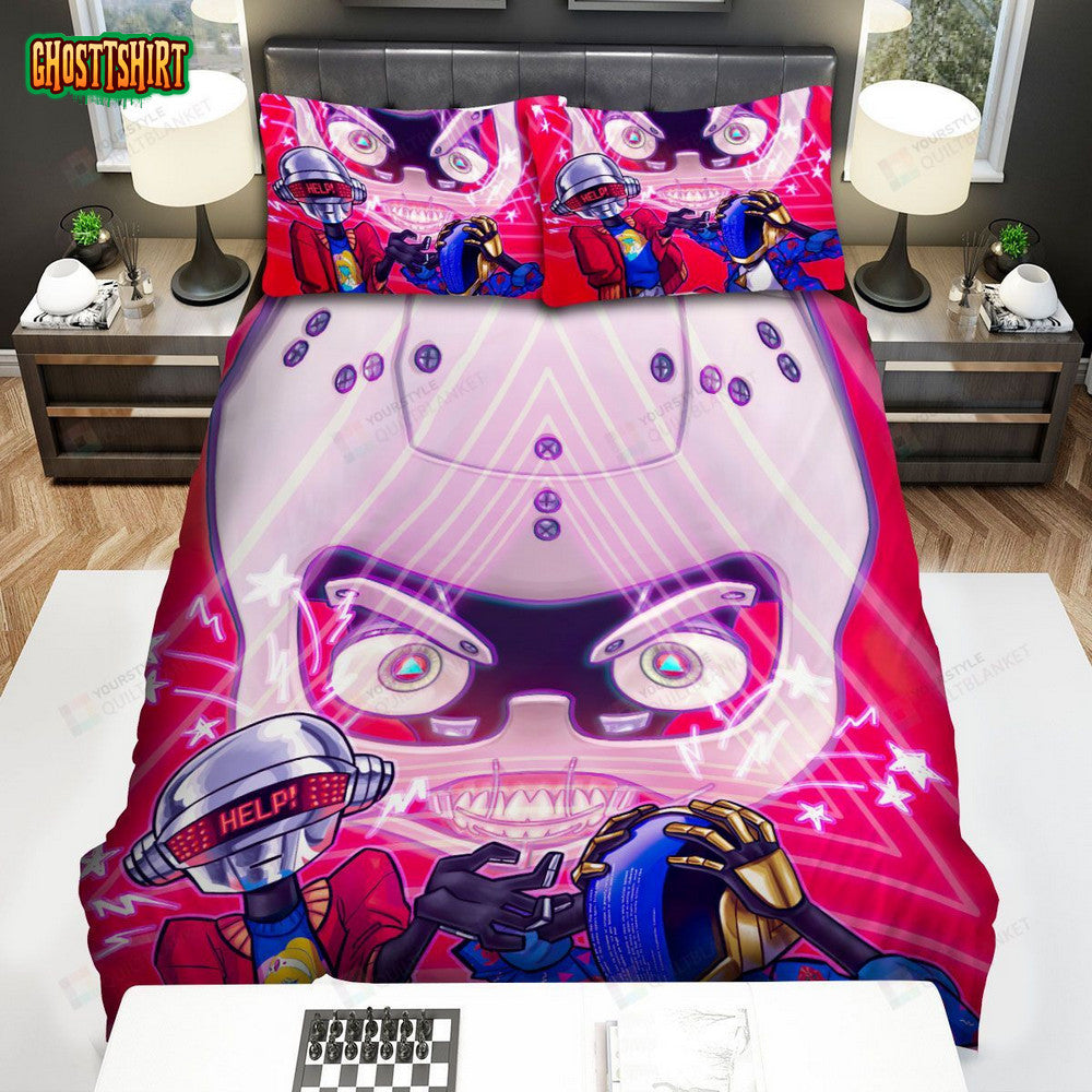 Daft Punk The Brainwasher Single Artwork Bed Sheets Spread Comforter Duvet Cover Bedding Set