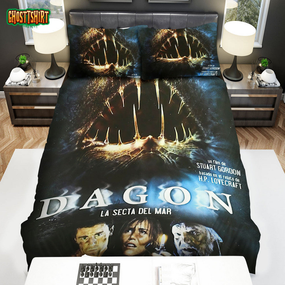 Dagon La Secta Del Mar Movie Poster Bed Sheets Duvet Cover Bedding Set