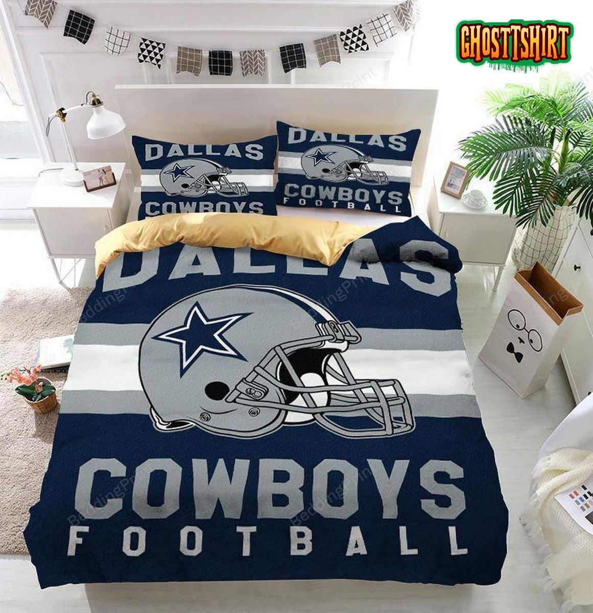 Dallas Cowboys Football Logo Helmet Bedding Set
