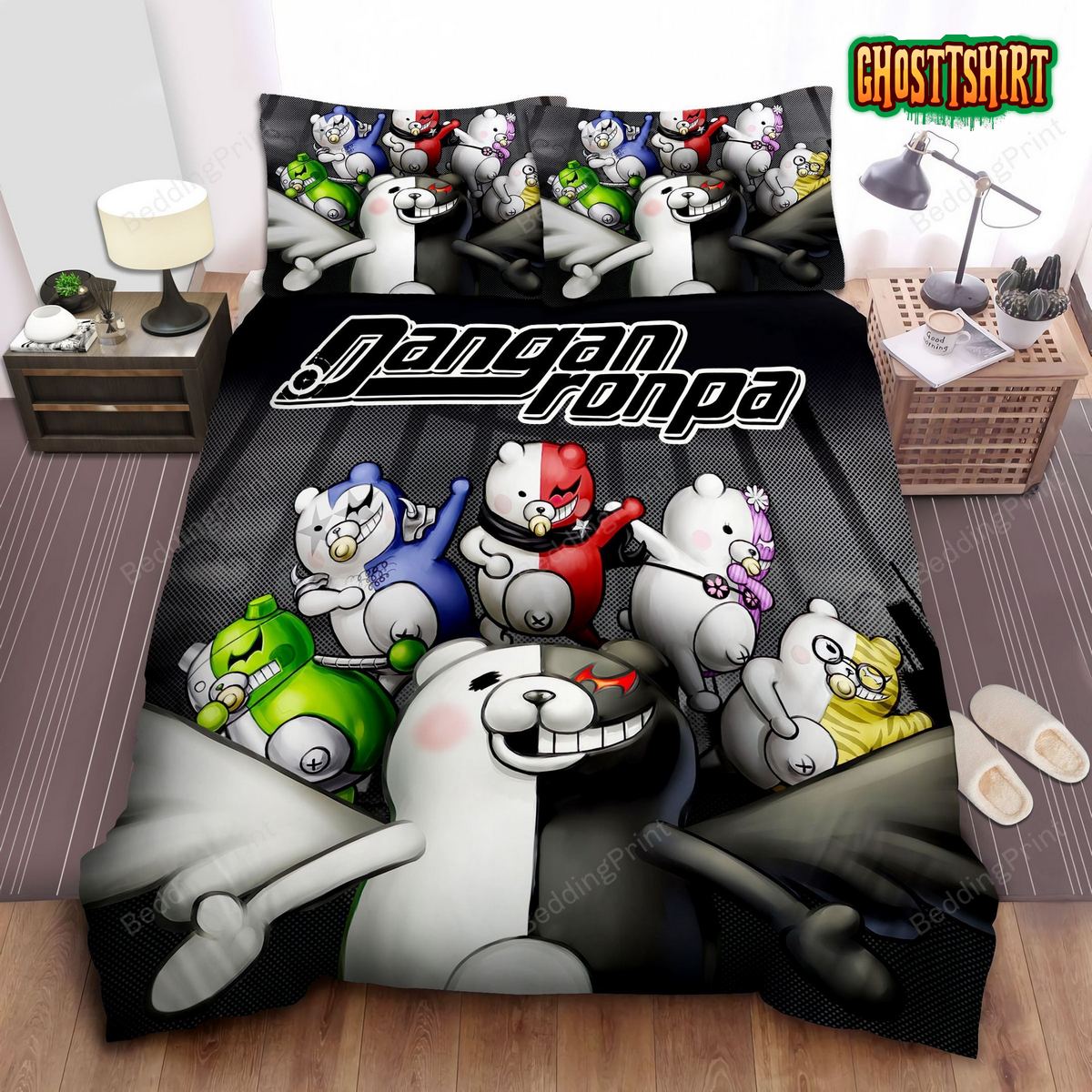 Danganronpa Monokuma And Cubs Artwork Bed Sheets Duvet Cover Bedding Set