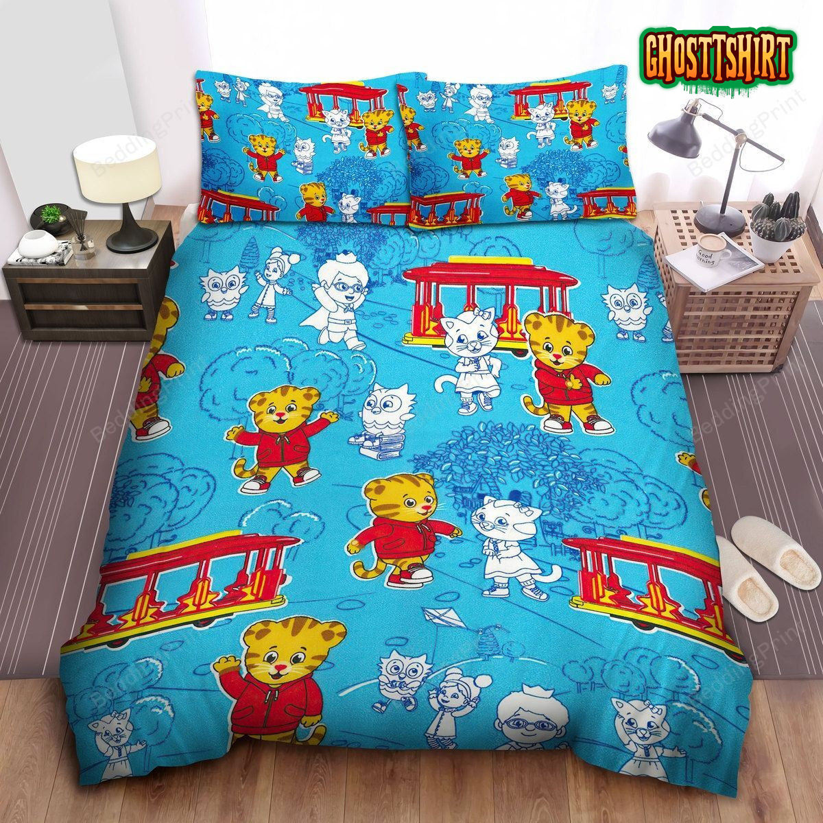 Daniel Tiger's Neighborhood Daniel And Friends Going To The Park Bed Sheets Duvet Cover Bedding Set
