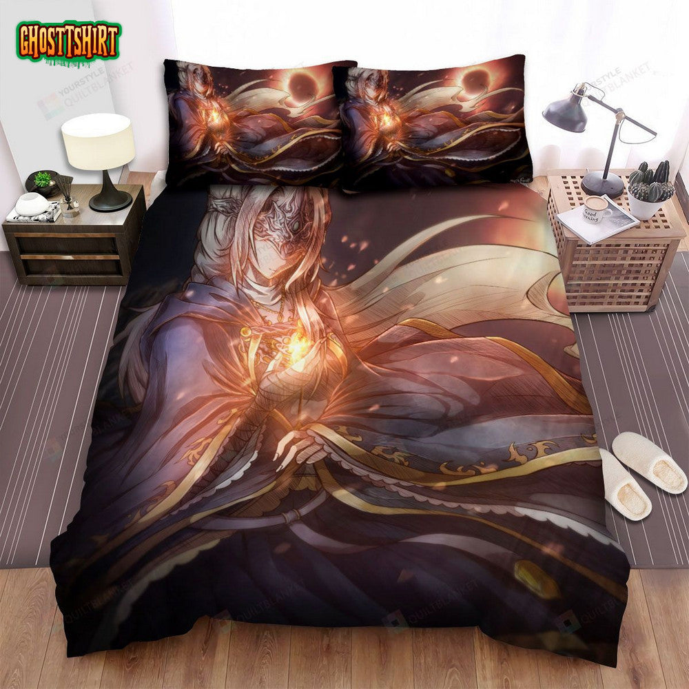 Dark Souls 3 The Fire Keeper Anime Art Style Bed Sheets Spread Duvet Cover Bedding Set