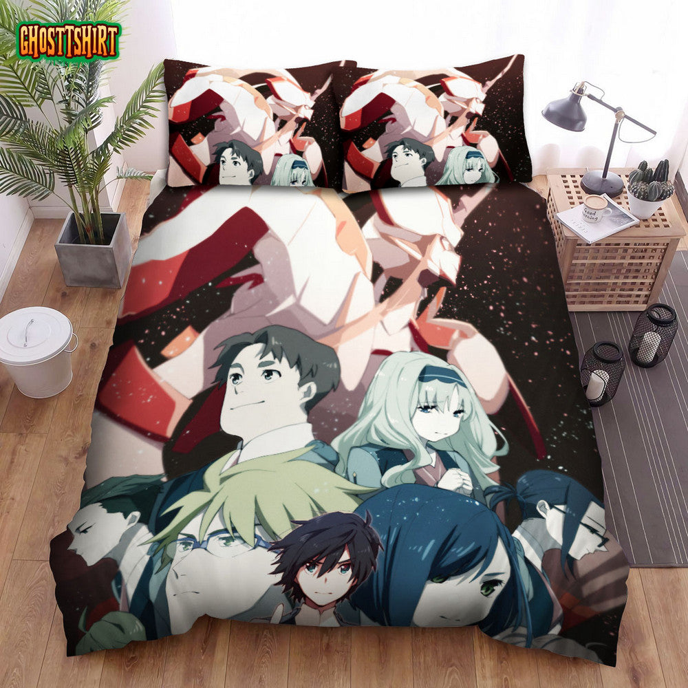 Darling In The Franxx Main Characters Key Art Bed Sheets Spread Duvet Cover Bedding Set