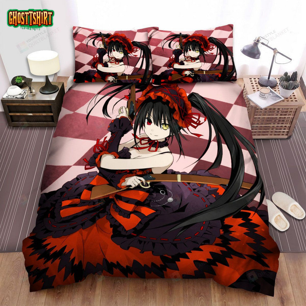 Date A Live Character Kurumi Tokisaki Bed Sheets Spread Comforter Duvet Cover Bedding Set