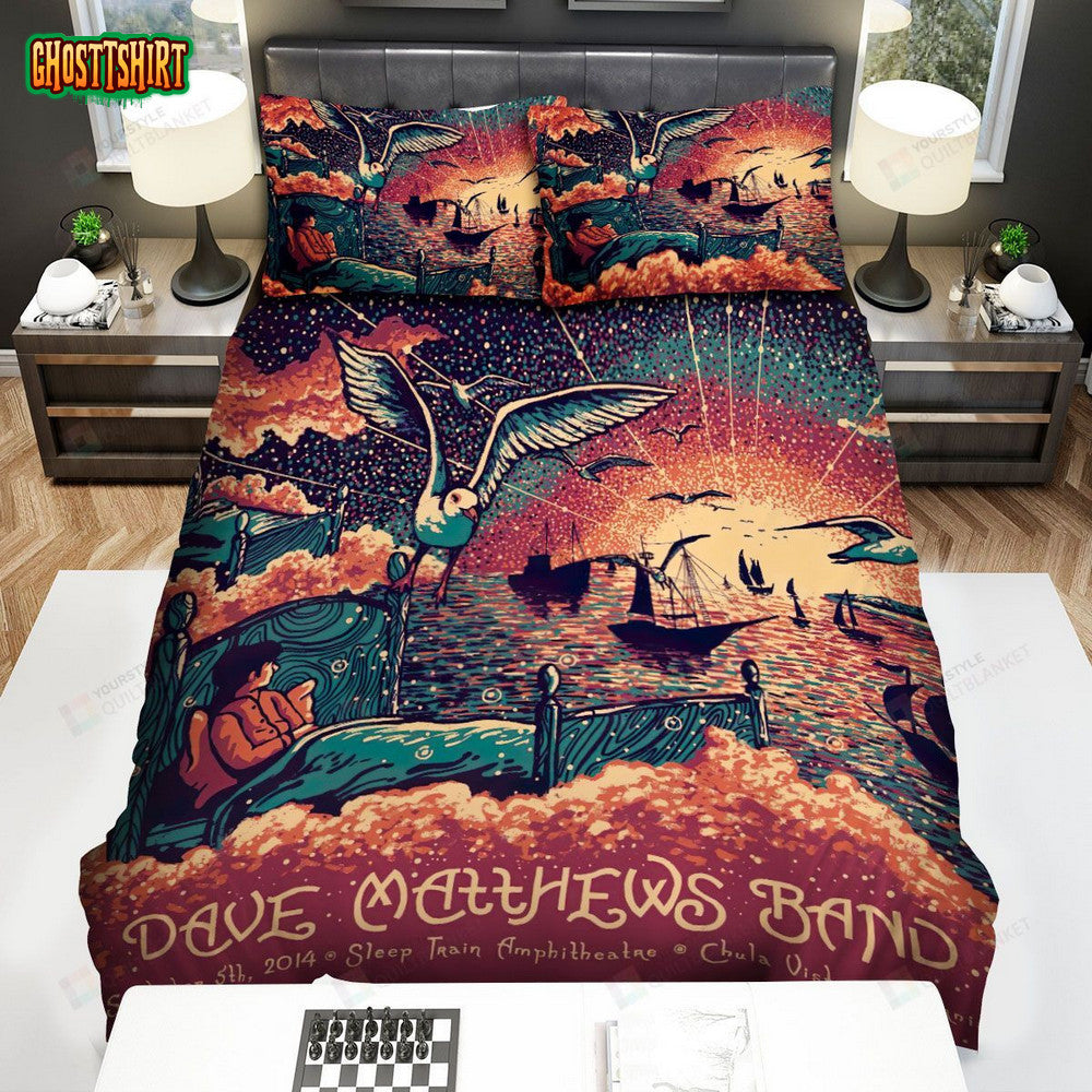Dave Matthews California Concert Poster Bed Sheets Spread Comforter Duvet Cover Bedding Set