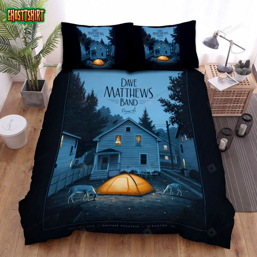 Dave Matthews Concert Poster Bed Sheets Spread Comforter Duvet Cover Bedding Set