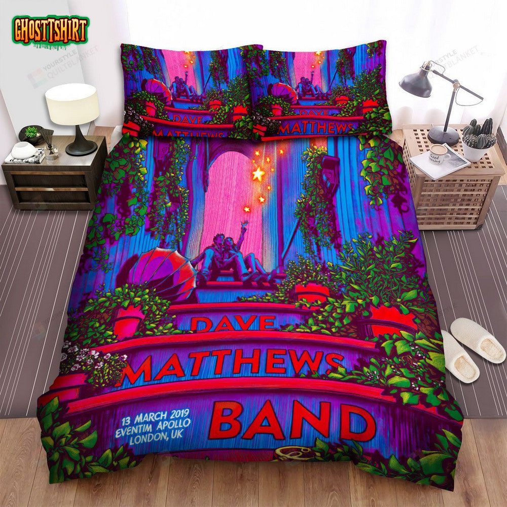 Dave Matthews London Concert Poster Bed Sheets Spread Comforter Duvet Cover Bedding Set