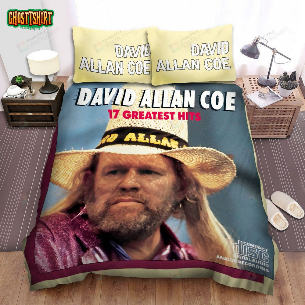 David Allan Coe 17 Greatest Hits Album Cover Bed Sheets Spread Comforter Duvet Cover Bedding Set