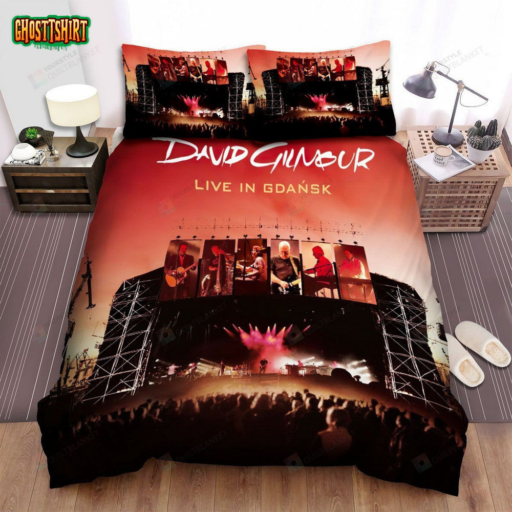 David Gilmour Live In Gdansk Album Cover Bed Sheets Spread Comforter Duvet Cover Bedding Set