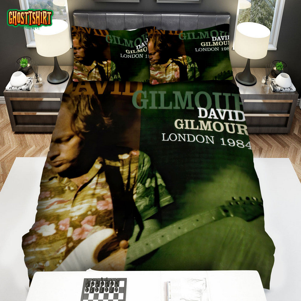 David Gilmour London 1984 Album Cover Bed Sheets Spread Comforter Duvet Cover Bedding Set