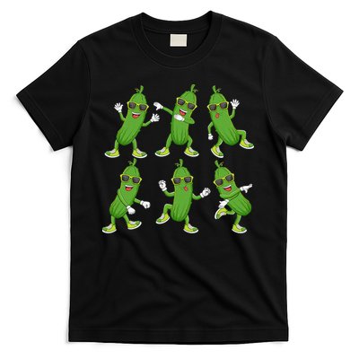 Dabbing Cucumber Pickle Dancing Wearing Sunglasses Dab Dance T-Shirt