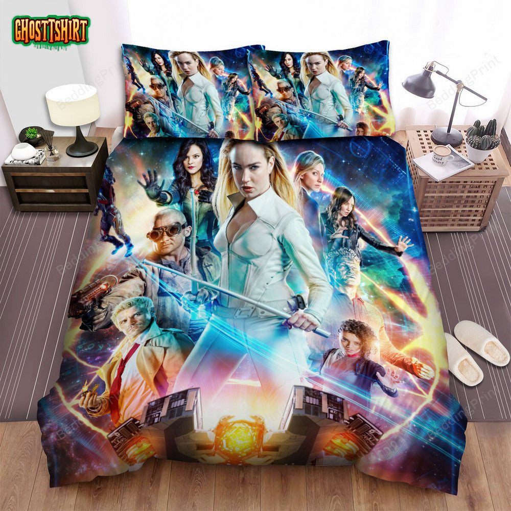 Dc's Legends Of Tomorrow (2016) Movie Poster Fanart 3 Bed Sheets Duvet Cover Bedding Set