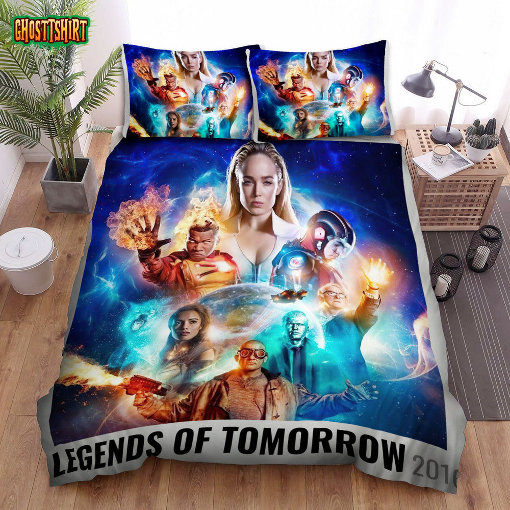 Dc's Legends Of Tomorrow (2016) Movie Poster Fanart 4 Bed Sheets Duvet Cover Bedding Set
