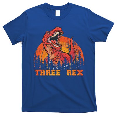 Dino Daddysaurus Three Rex T Rex Dinosaur Gift T-Shirt